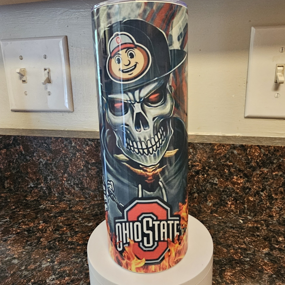 NEW! Ohio State Skull Tumbler